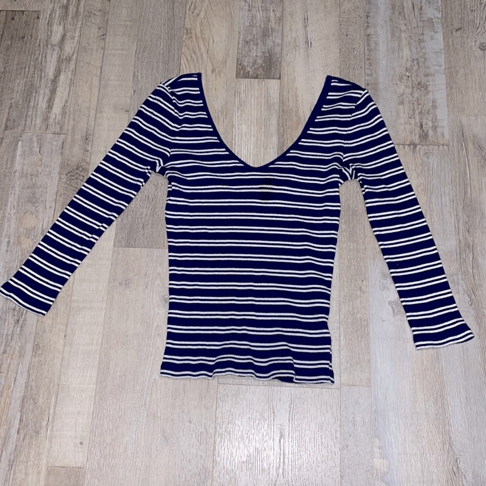 Express long sleeve navy top